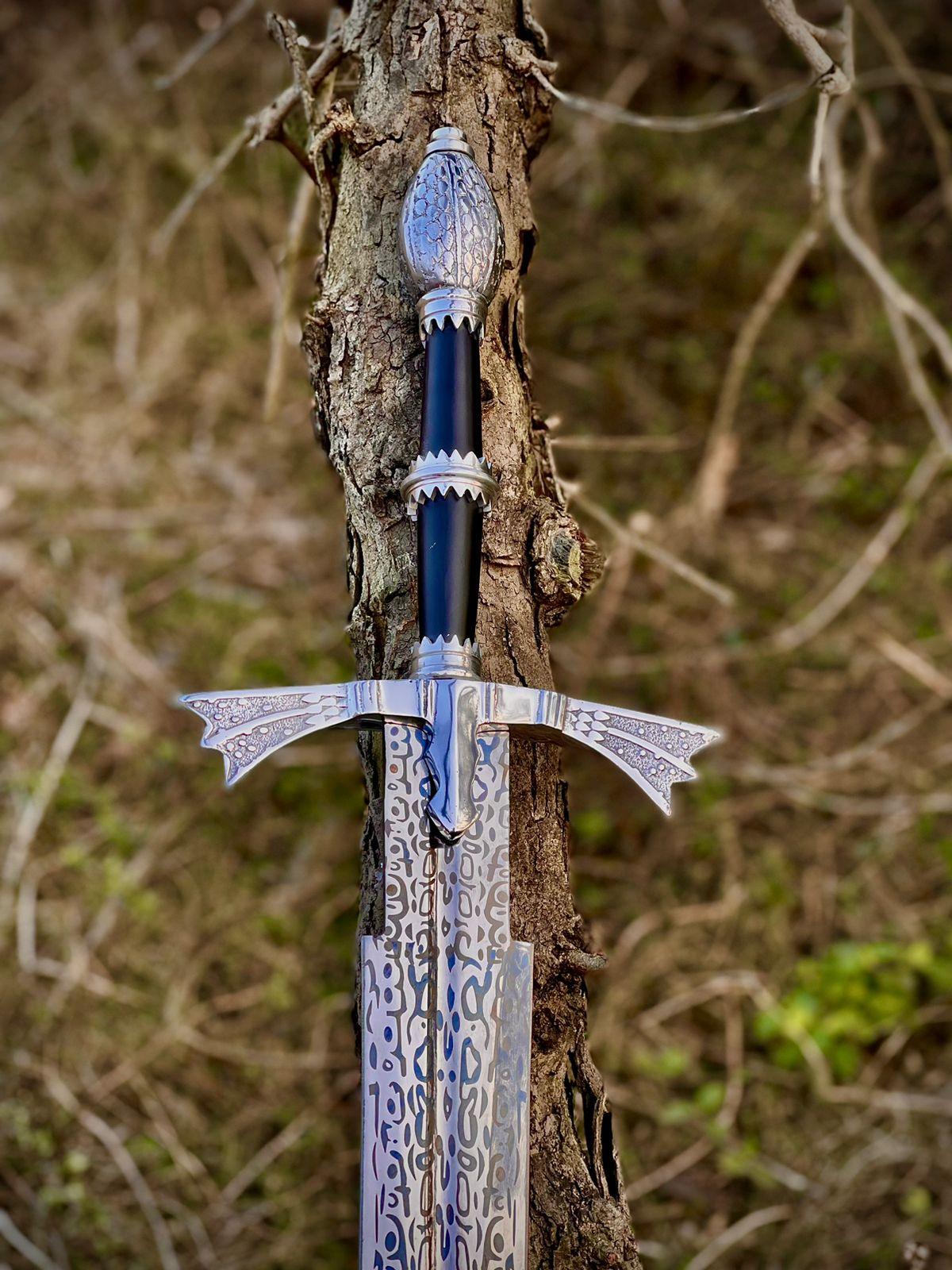 Handmade Damascus Steel Sword Daemon Dark Sister Full Metal - Damascus Kings