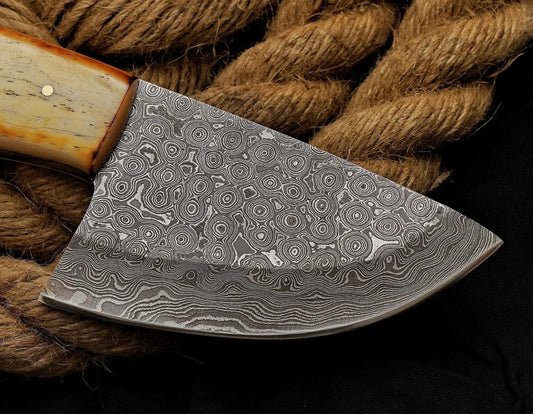 7” Handmade Damascus Steel Skinner Knife - Damascus Kings