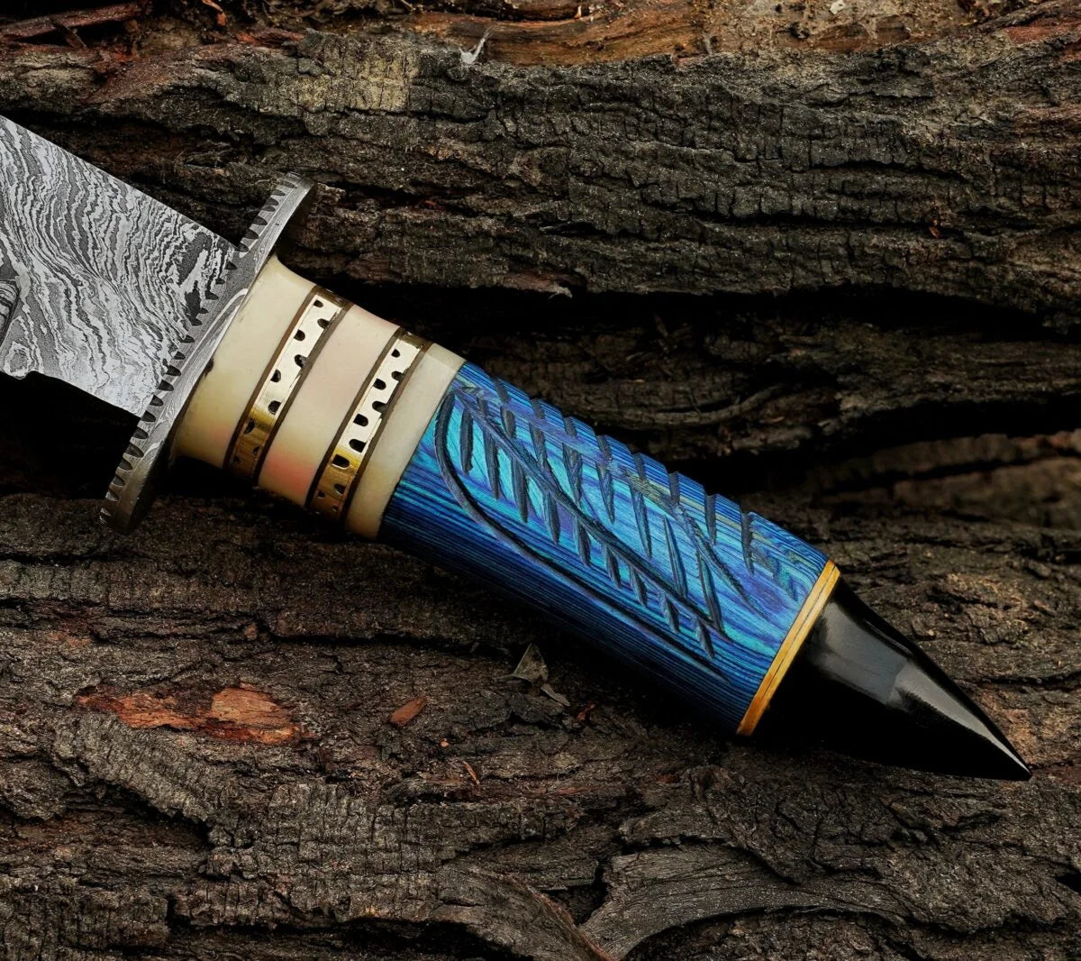 Damascus Bowie Knives | Hand made Damascus Bowie Knife - Damascus Kings