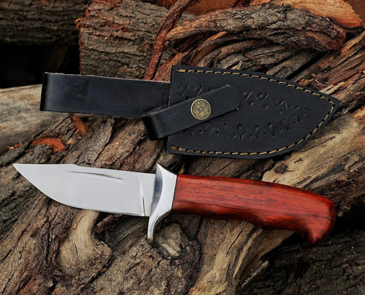 9 " Unique Handcrafted J2 steel Knife with ASH Wood Handle Exquisite Artistry - Damascus Kings
