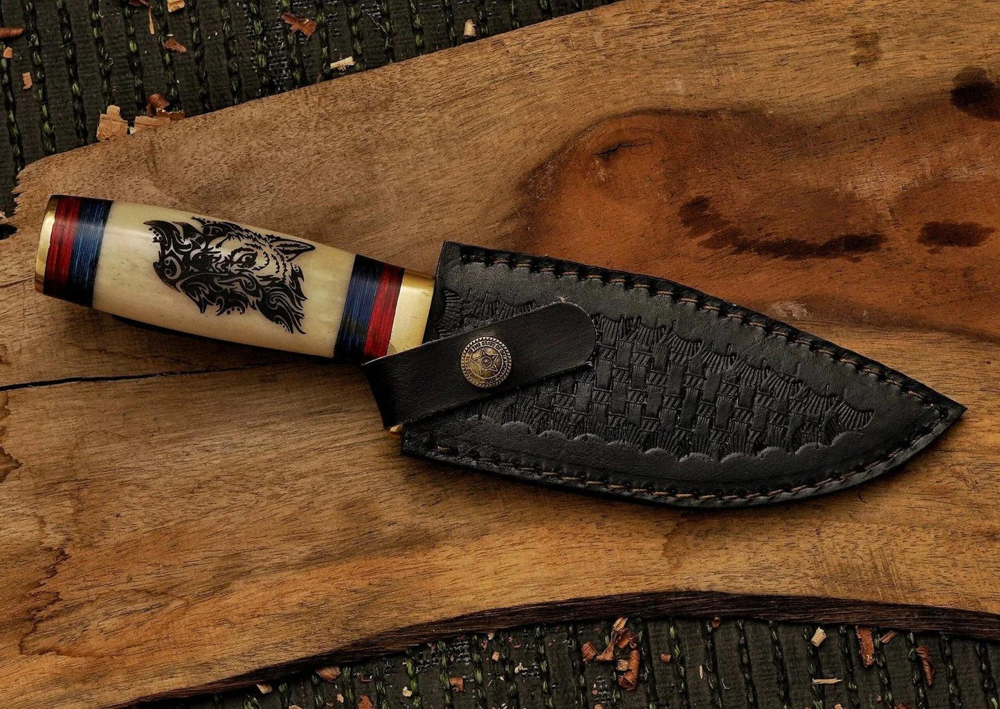 Damascus Skinning Knife | Damascus Knives for Hunting Skinning - Damascus Kings