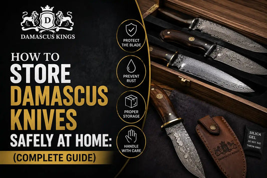 How to Store Damascus Knives Safely at Home: (Complete Guide)