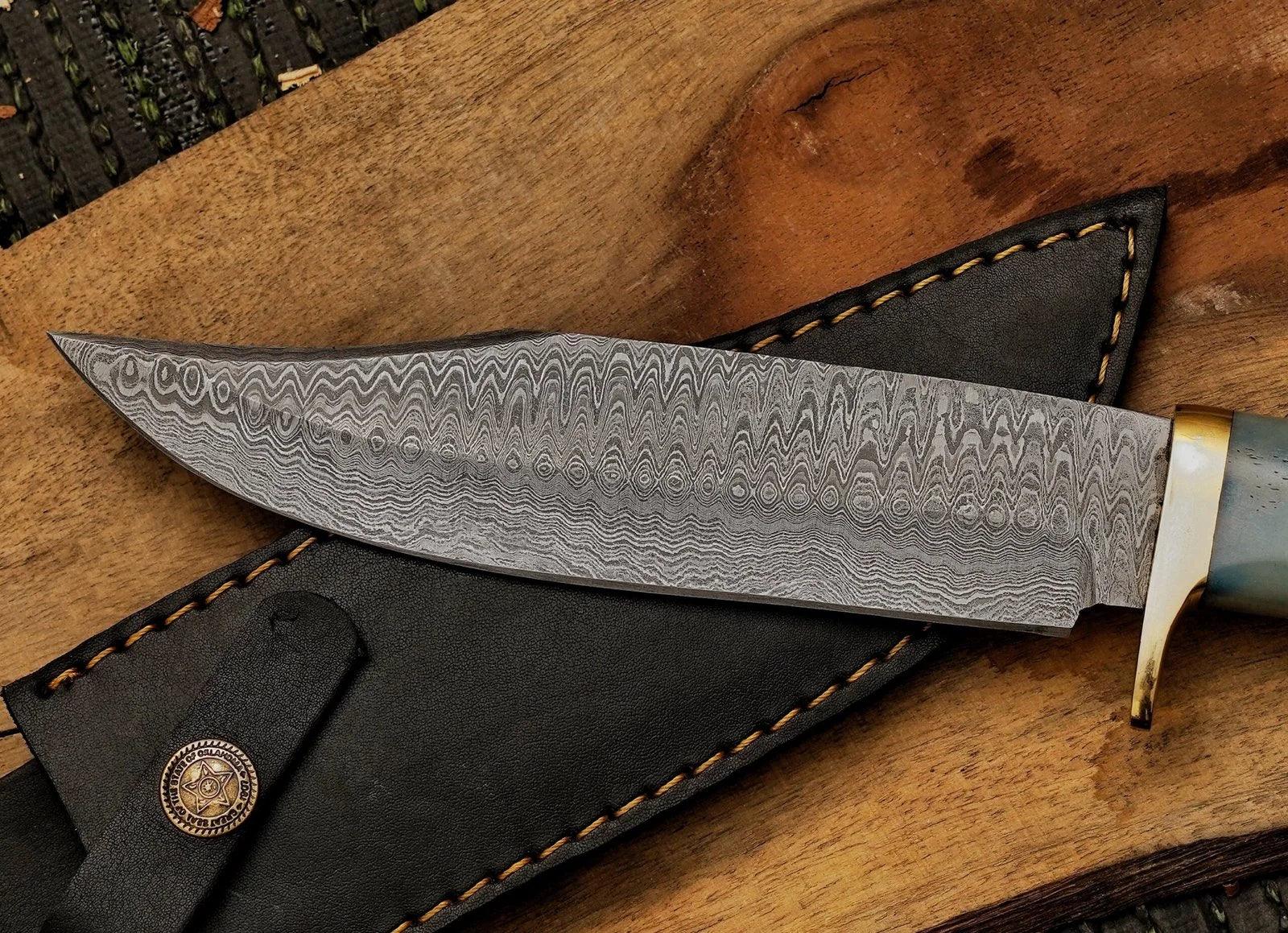 12” Handmade Damascus Steel Dragon Knife Skinner Knife - Damascus Kings