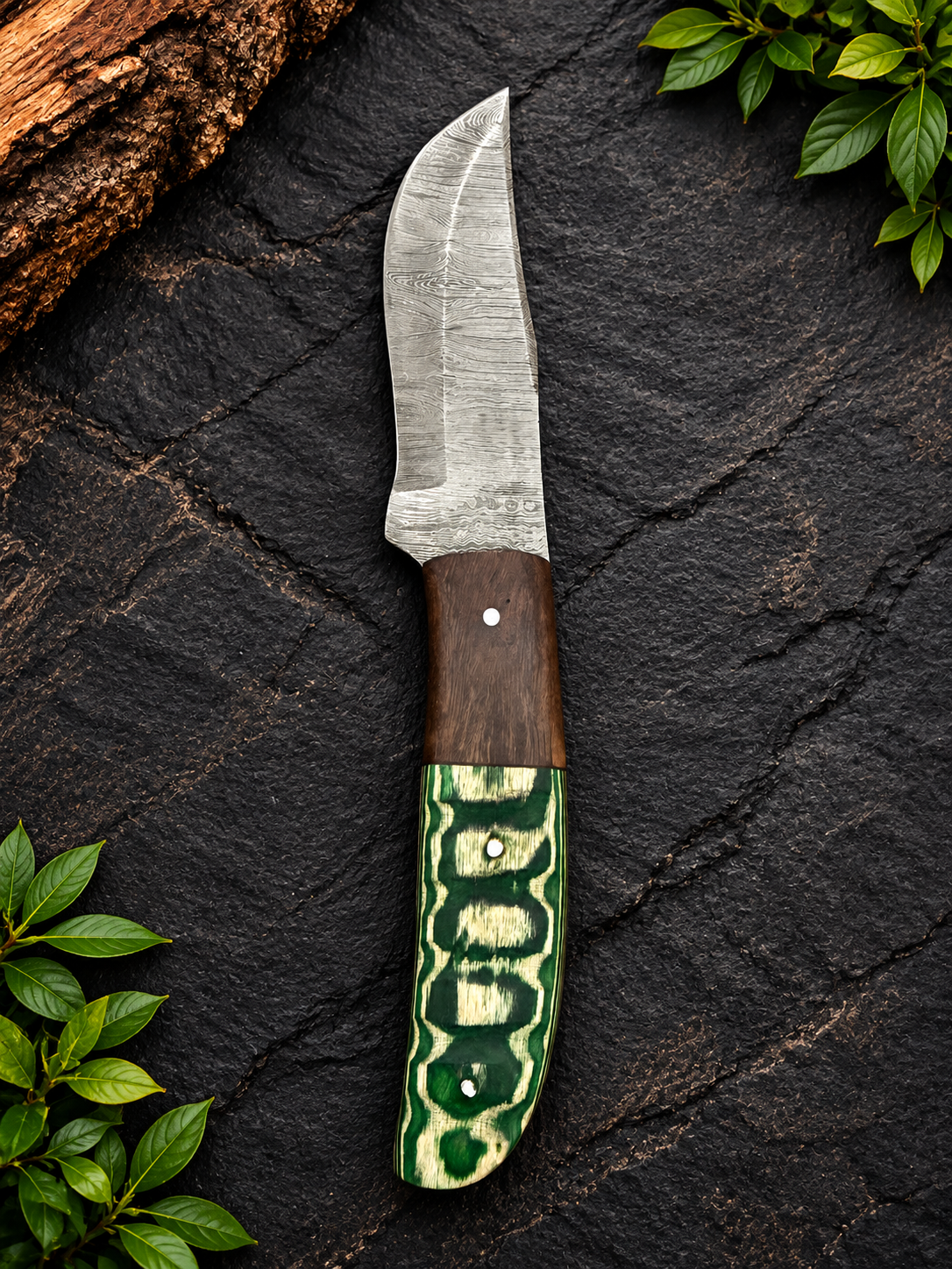 Handmade Damascus Steel 3-Knife Collection Multicolor Handles & Premium Craftsmanship