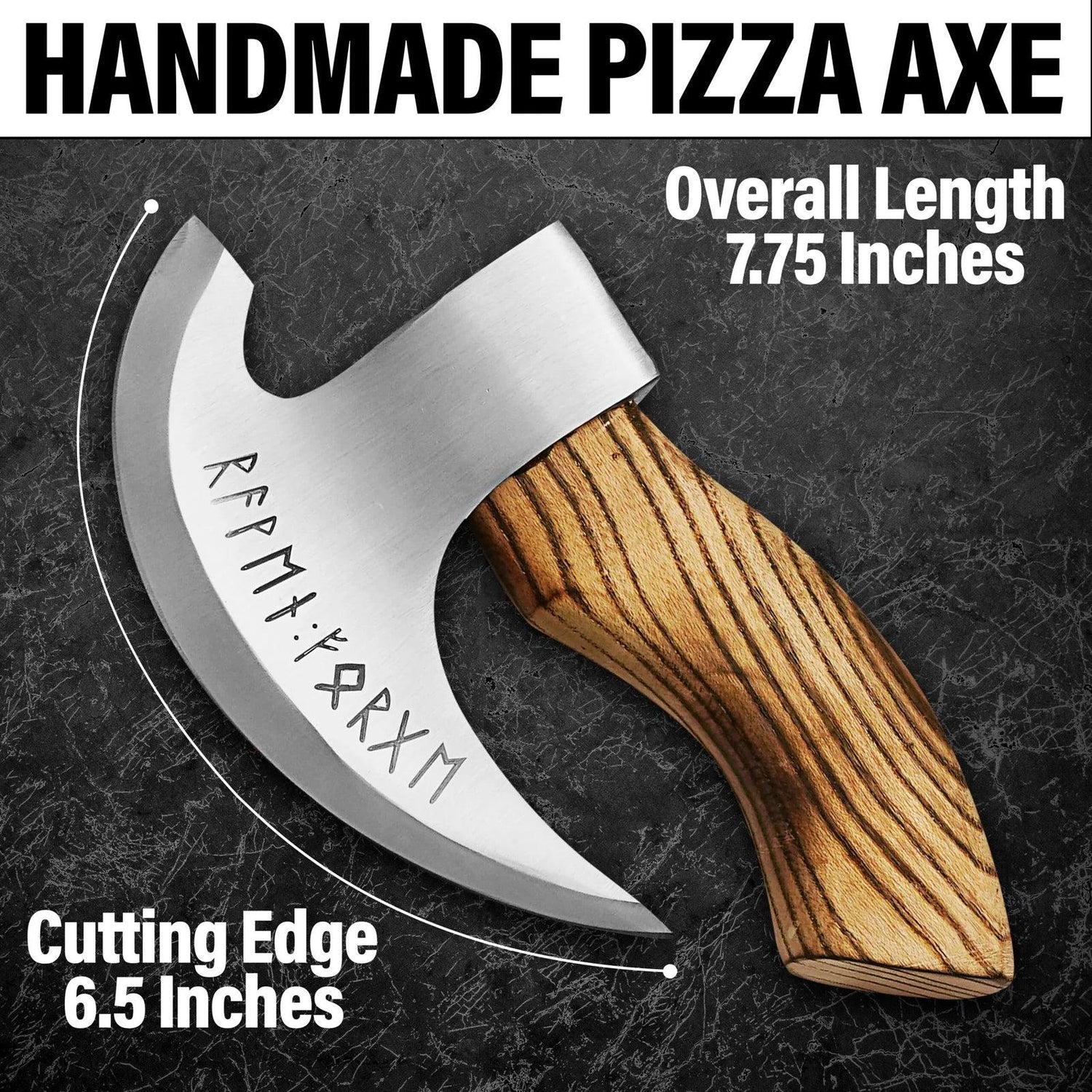 Customs Handmade J2 Steel Viking Pizza Cutter Axe Bearded Camping Axe | Unique - Damascus Kings
